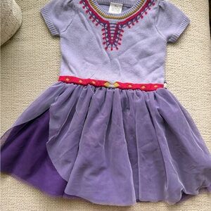 WISH Asha Purple Knit & Tulle Girls Dress